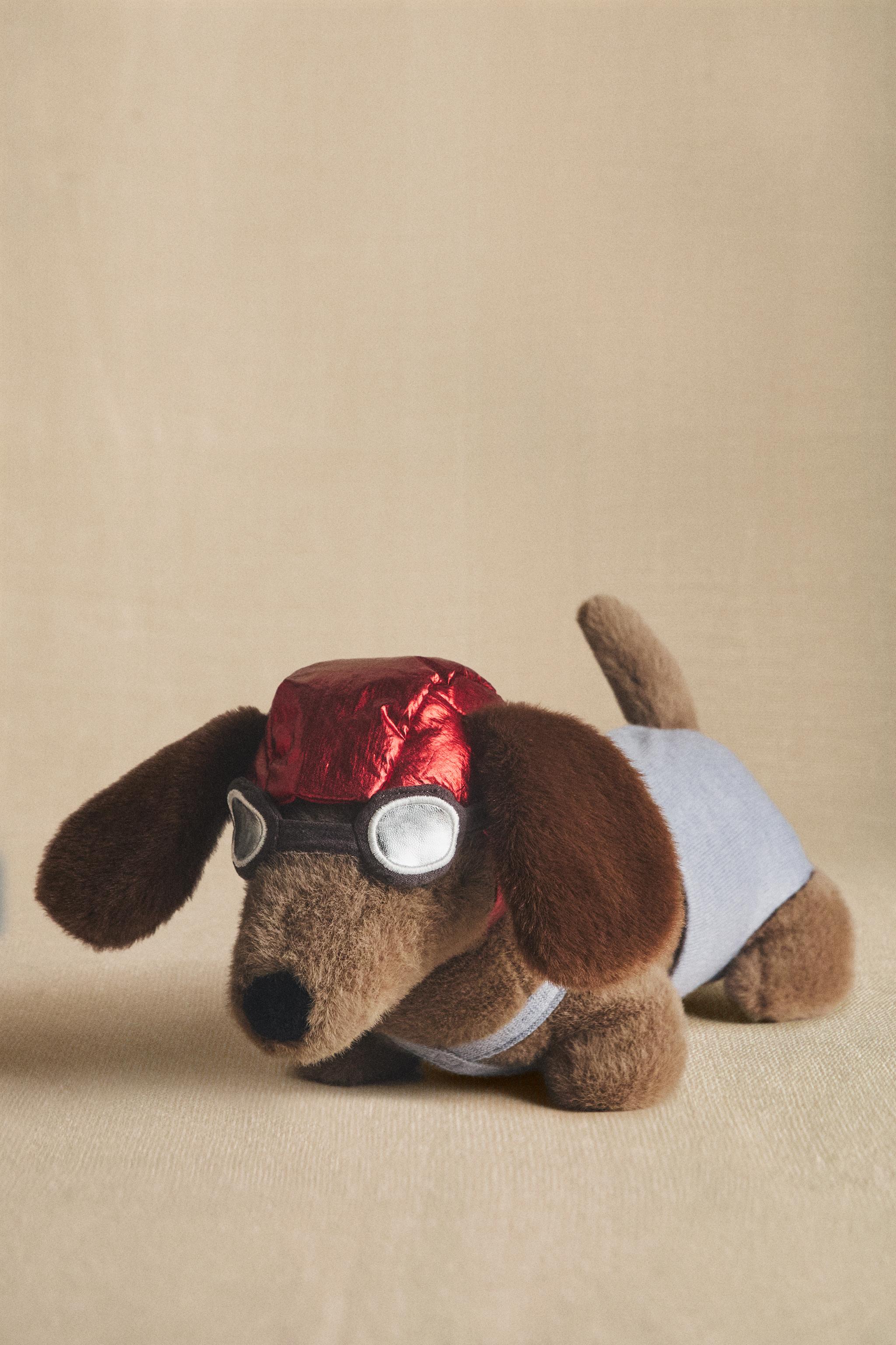 KIDS' AVIATOR DACHSHUND PLUSH TOY